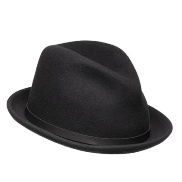 NEW Jamie Slye Wool Fedora Hat - The Viv in Black Size: Medium - Picture 11 of 12